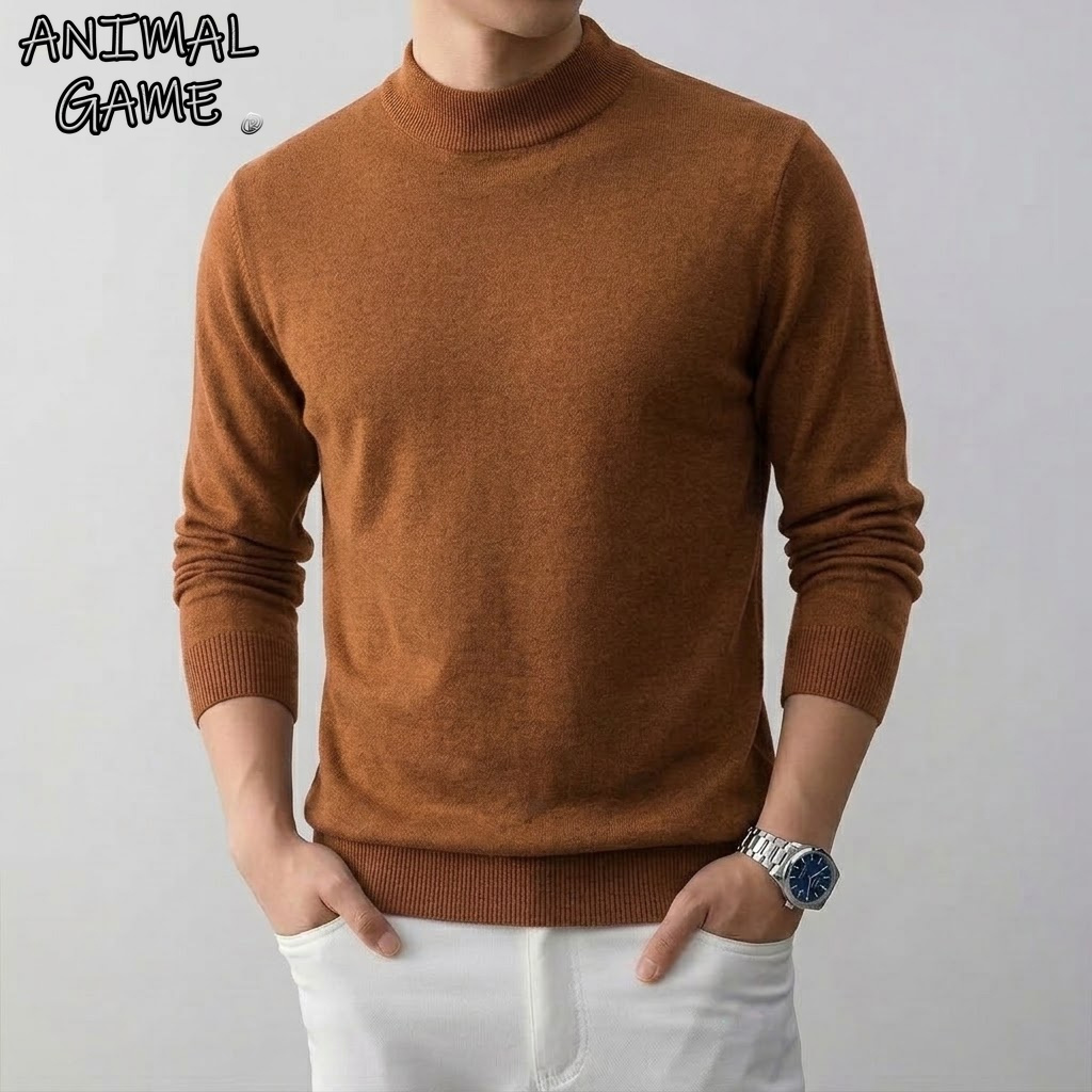 Thermal Long John - Jaket Sweater Rajut Pria Model Mock