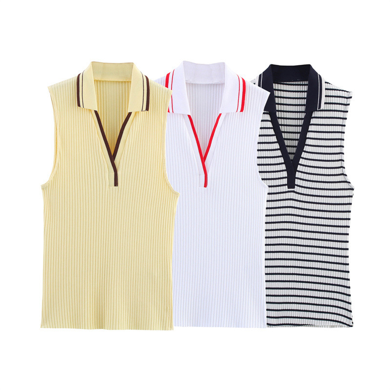 Tank Top Ribbed - Tank Top Polo Wanita Ribbed Baru