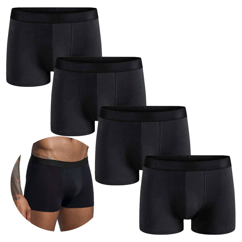Boxer Shorts Modal - 4pcs Celana Dalam Pria 2025 Hitam