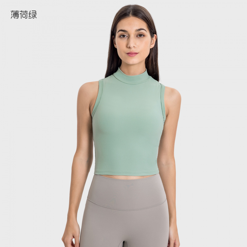 Tank Top Yoga Wanita Berkerah  - Tank Top Ribbed ulasan dan harga