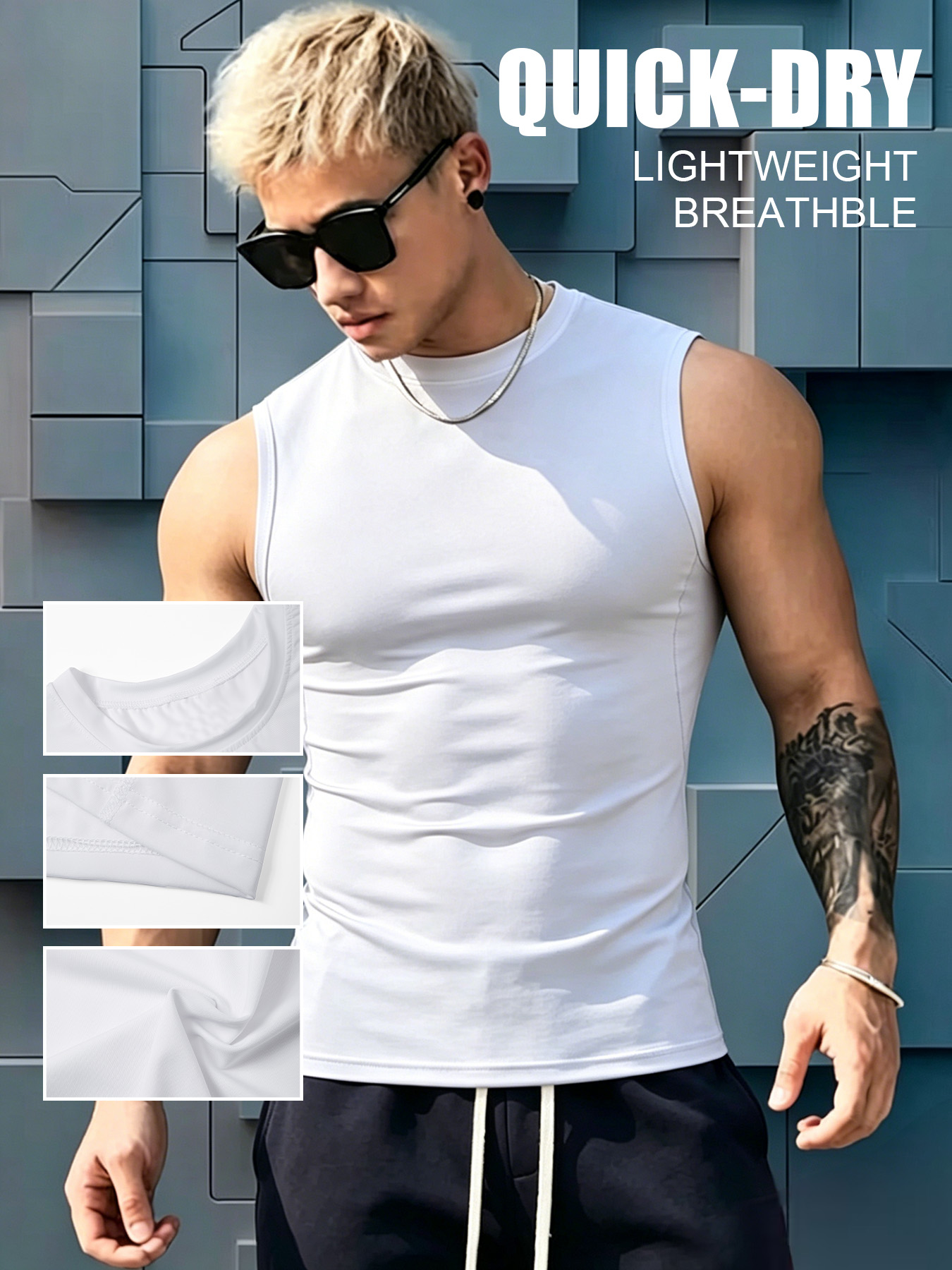 Tank Top Pria Slim Fit Bergari - Tank Top Ribbed ulasan dan harga